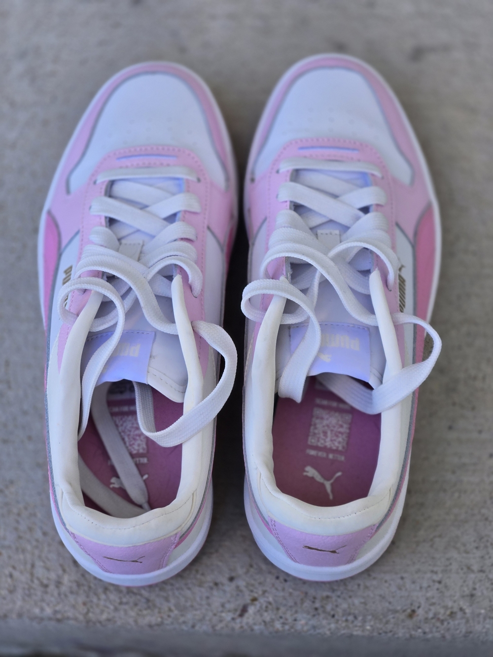 Puma Women’s Pink and White Platform Sneakers